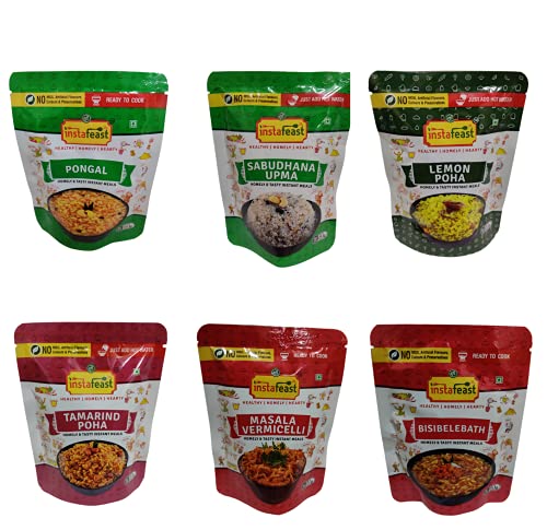 Instafeast Breakfast Combo, (Combo of 6) | Instant Mix, Ready to Eat | No Preservatives