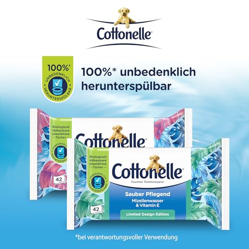 Cottonelle feuchtes Toilettenpapier, Sauber Pflegend, 12 x 42 Feuchttücher – Ansicht 2