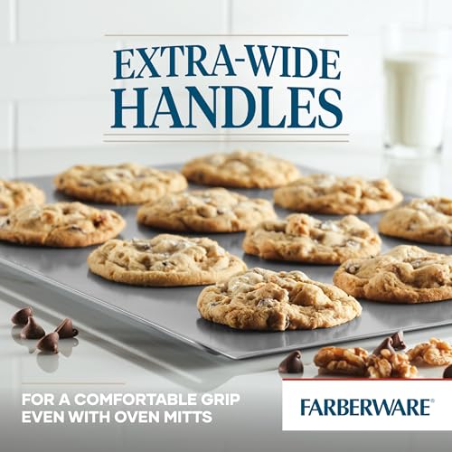 Farberware Insulated Bakeware Nonstick Cookie Baking Sheet, 15.5" x 20", Light Gray - Image 4