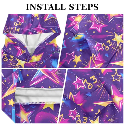 KLL Stars Neon Colorful Fashion Hawaiian Boys Girls Sweatshirts Long Sleeve Hooded Pullover Hoodies with Kangaroo Pocket3