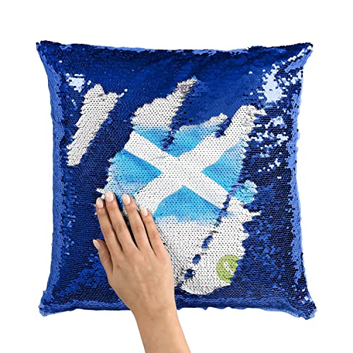 Coussin sequin bleu Écosse pour raviver une décoration intérieure terne - 3