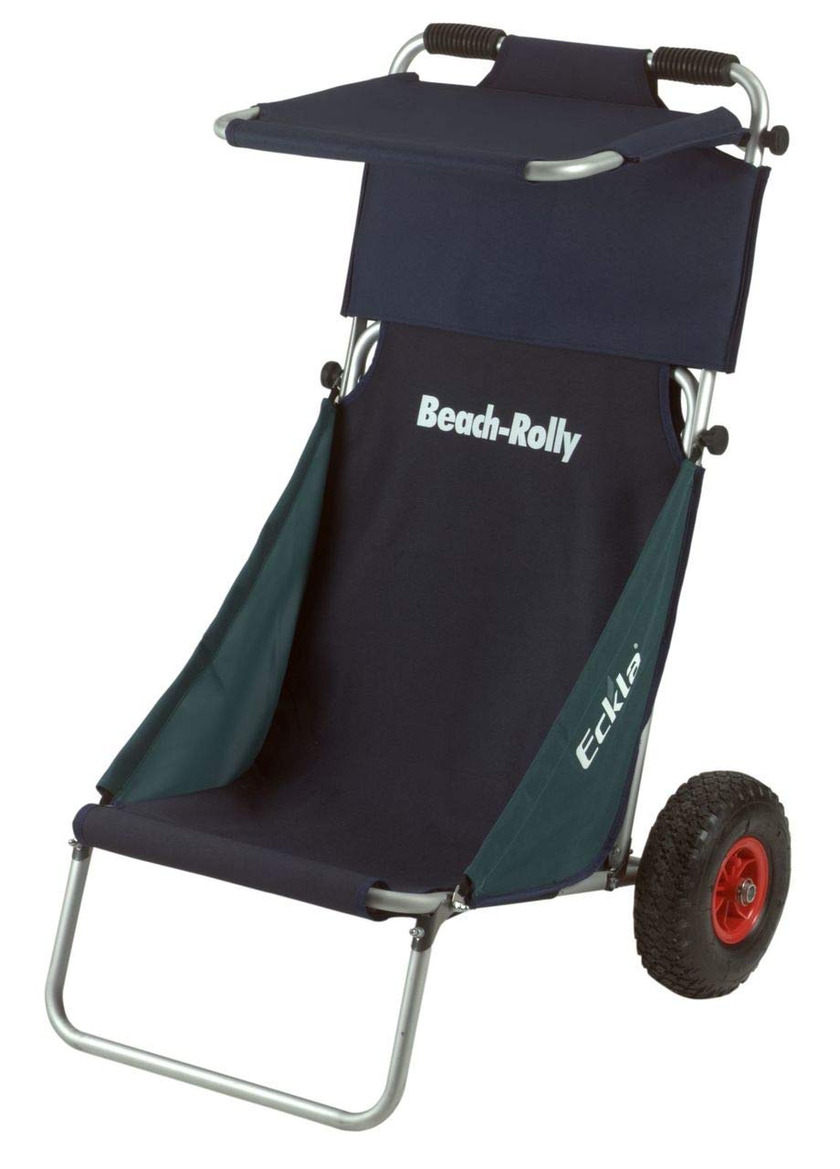 Eckla 79922 BEACH-ROLLY "blau/grün" mit Sonnendach und pannensichere Bereifung