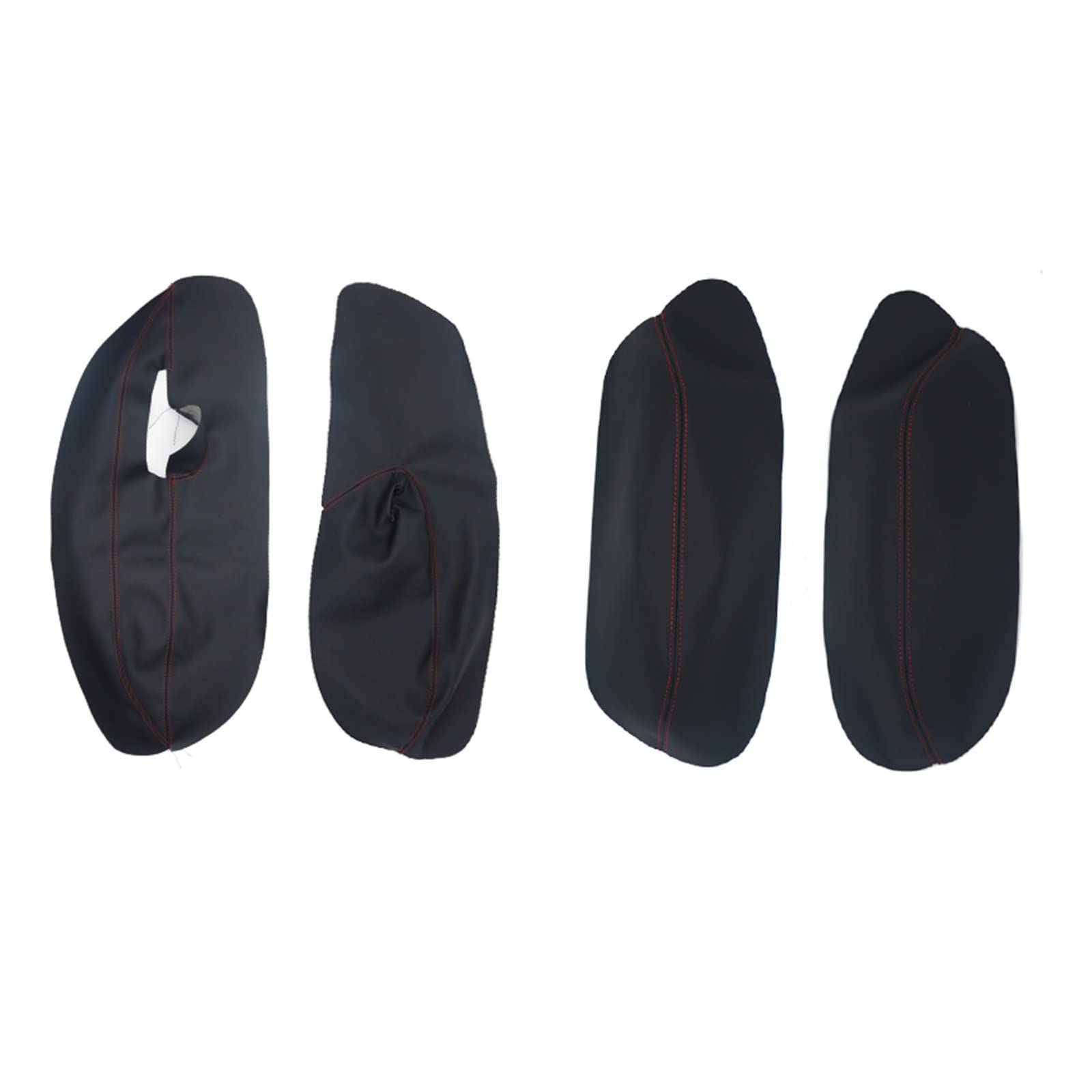 Bandes Décoratives Intérieures 4Pièces pour Golf 4 MK4 pour Jetta pour Bora 1999-2005 Seulement 3 Portes Voiture Microfibre Cuir Porte Panneau Couverture Garniture Protection (Couleur : Black-Red Lin
