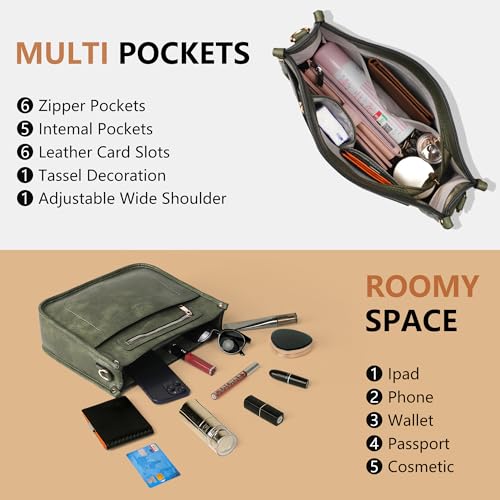 Image of TANTOMI Vegan Leather Crossbody Bags for Women Hobo Travel Purse Multi-Pocket Trendy Handbags & Womens Crossbody Bag
