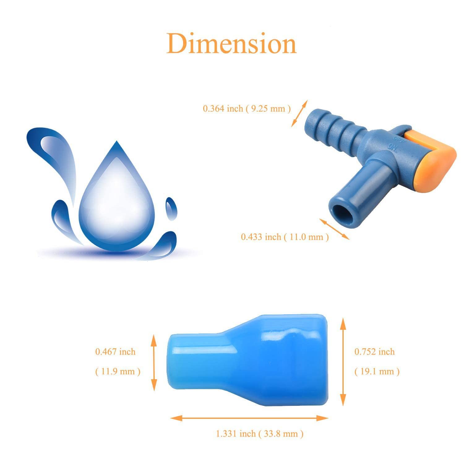 Bite Valve Replacement Mouthpieces and Kit for Hydration Pack Bladder 7pcs set (JC-061)
