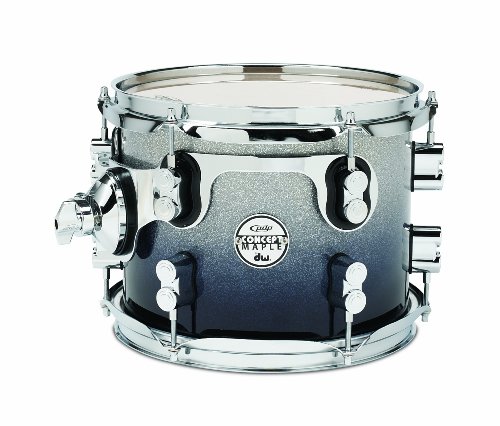 Tom en érable Pacific Drums Concept Maple pour batterie acoustique laqué fondu noir