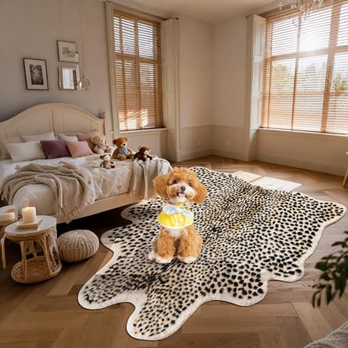 Tapete estampado de leopardo, 4.7x5.2 pies miniatura 7