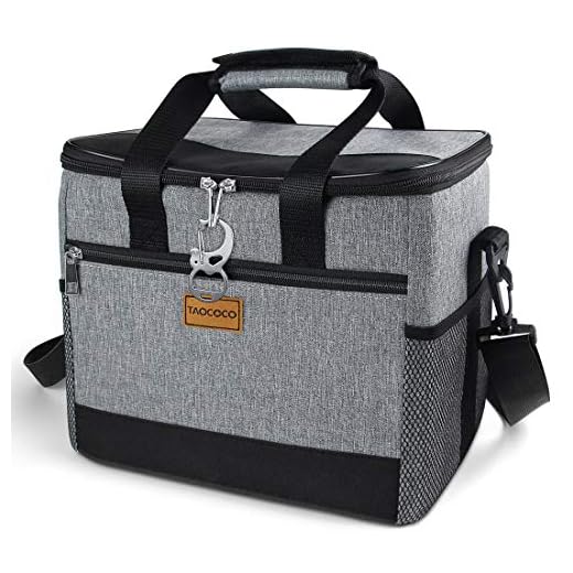 TAOCOCO Collapsible Cooler Bag, 50 Can Insulated Leakproof Soft-Sided Beverage Tote with Shoulder Strap, Bottle Opener and Storage Pockets for Outdoor Travel Hiking Beach Picnic BBQ Party (Gray)