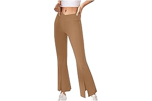 2022 Women's Fashion Essential: Crossover Slit Flare High Waisted Leggings