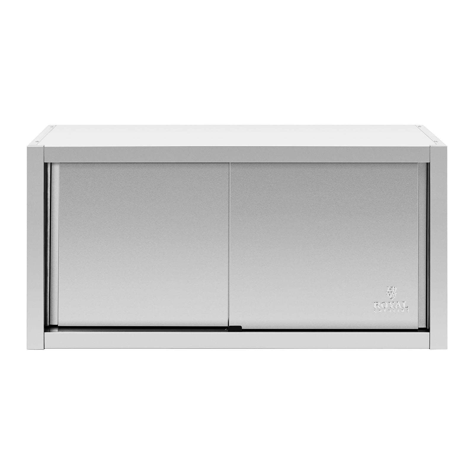 Royal Catering Armoire Murale en INOX Haute De Cuisine Travail Suspendue Professionnelle Placard Mural Rangement RCSSWC-120X45-S (120 x 45 x 60 cm, 600 kg, 3 Niveaux, Portes Coulissantes)