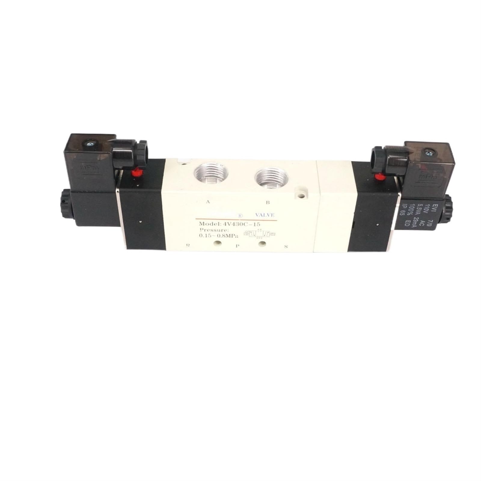 Électrovanne 4V430C-15 double tête à centre fermé pour contrôle pneumatique précis