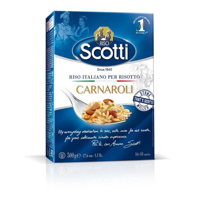 Riso Scotti Carnaroli Risotto Reis (12x 500g) – Perfektes Al Dente, 100% italienischer Reis