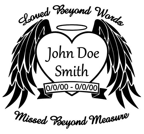 In Loving Memory Of Angel Wings Window Vinyl Decal Personalized Car Window Decal #TOP1