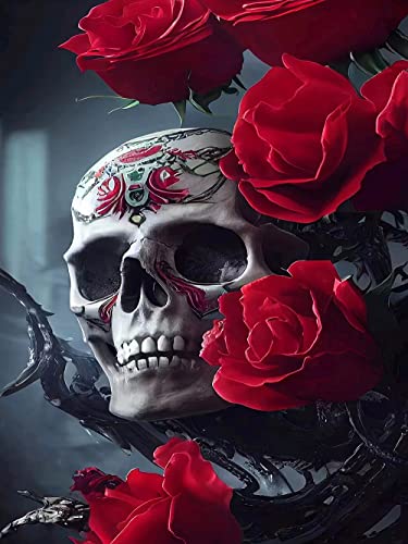 Taasmoog Juego de pintura de diamantes, pintura de diamante 5D, kit de pintura de bordado cruzado, kit de pintura de diamante 5D, taladro completo para decoración de pared del hogar (esqueleto) Cover