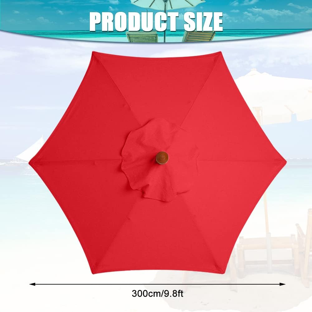 LMYDIDO Replacement Parasol Covers 3 Meters 6 Arms Parasol Replacement