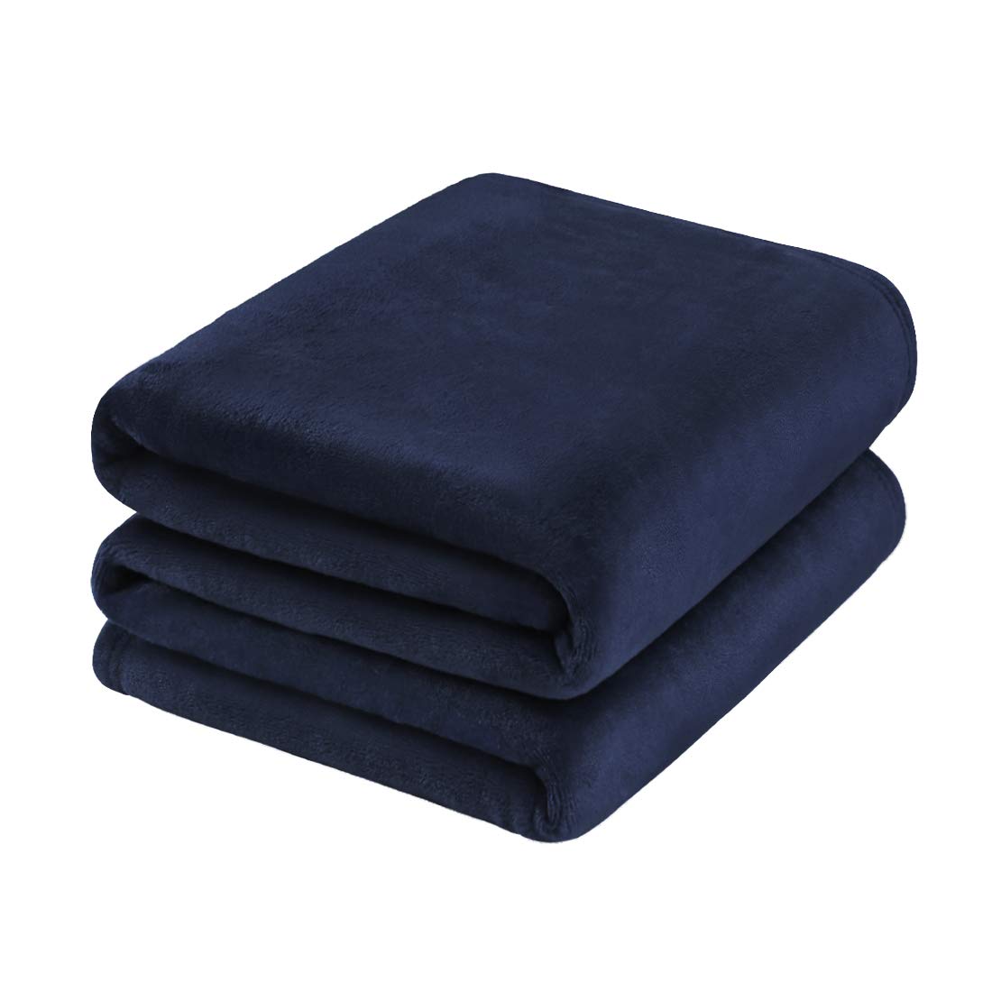 PiccoCasa Fleece Blanket Queen Size - 350 GSM Soft Warm All Season Flannel Blanket for Couch Sofa Bed Traveling - Fuzzy Lightweight Microfiber Plush Blankets, 90 x 90 Inches, Dark Blue