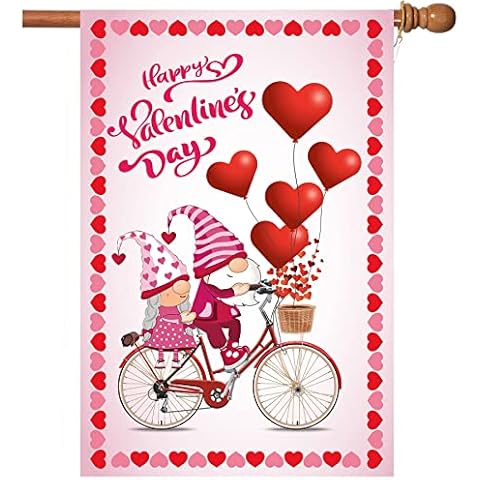Flagmax Valentine Flag, Double Sided Valentine's Day Flag Red Love Valentine Garden Flag 28 x 40 Inch Valentine House Flags for Valentine's Day Decoration Cover