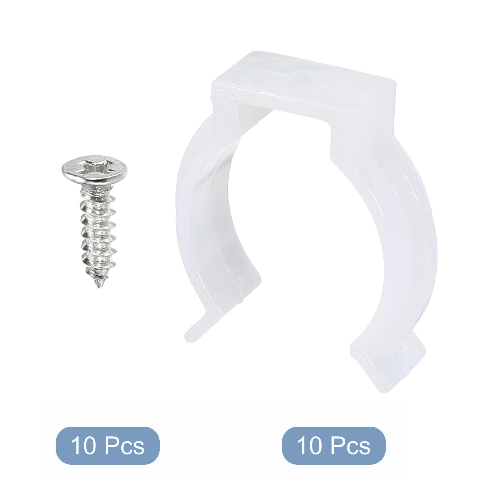 TOP-VIGOR 10Pcs T8 U Clips Holder Bracket Fluorescent Tube Light Fixture Plastic Pipe Clamps with Screws for LED Bulbs Ceiling Lamp to Prevent Sagging - Image 3