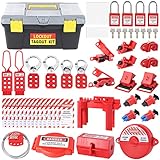 Onedaful Cuzofu Lockout Tagout Kit,73 Pcs Loto Kit/Safety Padlock Lockout Hasp/Electrical Plug/Ball Valve/Gate Valve Devices/Circuit Breaker+Loto Tags,Electrical Loto for Electrical/Industrial ect.