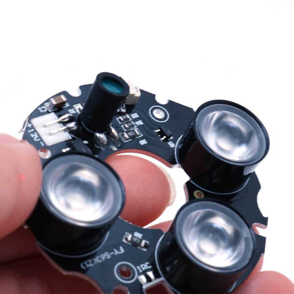 850nm infrarosso 3 LED Array bordo IR Illuminatore con IR Gamma fino a 30m Per tutti i tipi di moduli della fotocamera, Potenza DC 12V