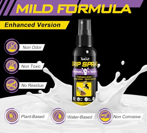 Grip Spray Torwarthandschuhe 200 ml | Sportschuh Griffspray Antirutsch-Spray | Verbessert Handschuhgriffigkeit | Geeignet für Fußballhandschuhe, Basketballsohlen, Golf- & Tennisschlägergriffe