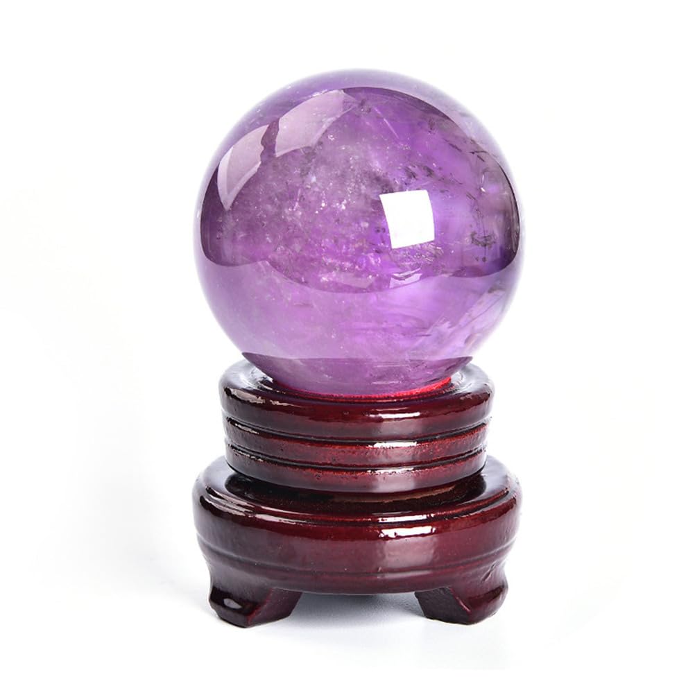 SSOPTMCB Amethyst Crystal Stone Spheres,Purple Quartz Ball,Living Room Foyer Home Decor, Office Decorations, Fengshui Balls,7.5cm Gemstone Stone