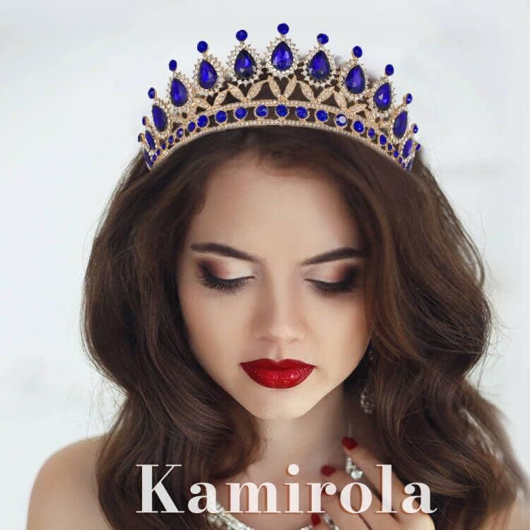 Miniatura 3 de Kamirola Tiaras - Corona de princesa para mujeres y niñas, diademas de cristal para novia, princesa para boda y fiesta (TR21)