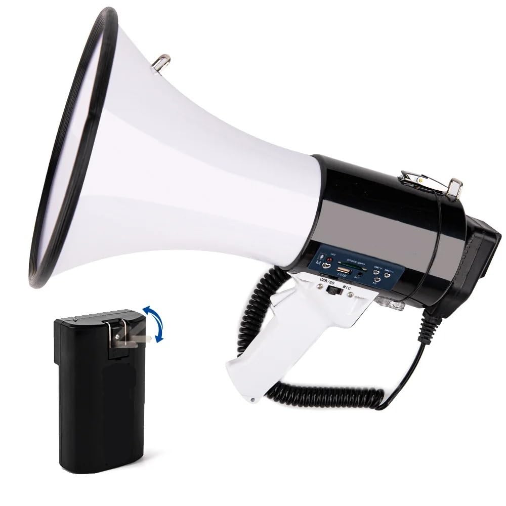 Wzmacniacz głosu, Przenośna regulacja głośności Bullhorn Voice Syrena Tryby alarmowe Głośnik megafonowy