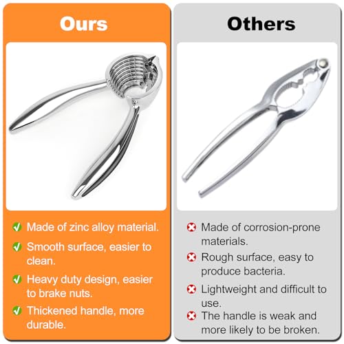 Noce Pinze Schiaccianoci in Metallo Pinze Schiaccianoci Noce Cracker Pecan Cracker Pinze Con Maniglia Antiscivolo per Noci Noce Cracker per Noce, Pistacchi, Mandorle, Pecan - immagine 3