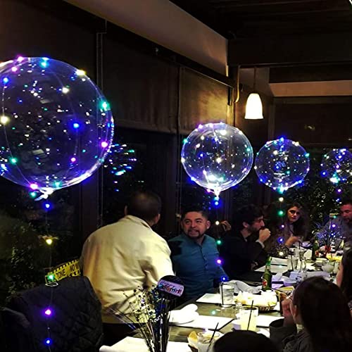 Image of Lightsfever 12pc LED Light up Party Balloons with Batteries Multicolored Big Size Clear Bobo Balloons for Helium or Air(12 pack)