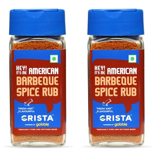 Image of CRISTA American Bbq Spice Rub|Spices Blend|Bbq Seasoning For Vegetables & Paneer|Zero Added Colours,Fillers,Additives & Preservatives|50 G Each|Pack Of 2