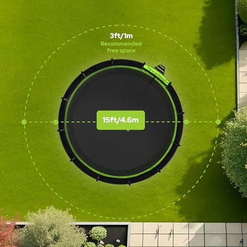 Jumpflex HRO-15FT-GRN-02 MPN Large Round Recreational Backyard Trampoline & Net thumb #8