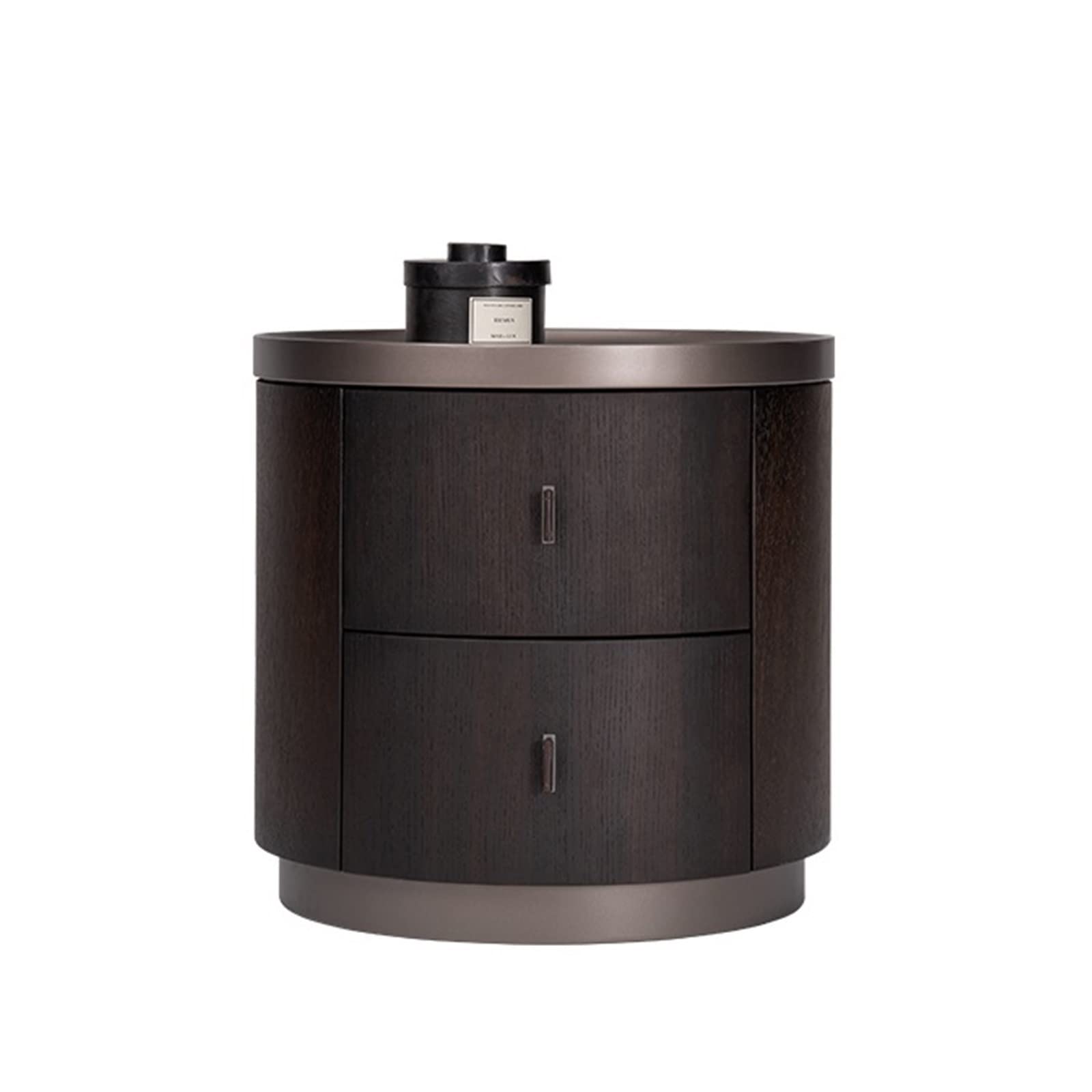 BHGFYXBS Side Tables Bedroom Nordic Retro Round Bedside Table Smoky Color Simple Bedside Locker Indoor Double Drawer Storage Cabinet Nightstand Bedside Tables