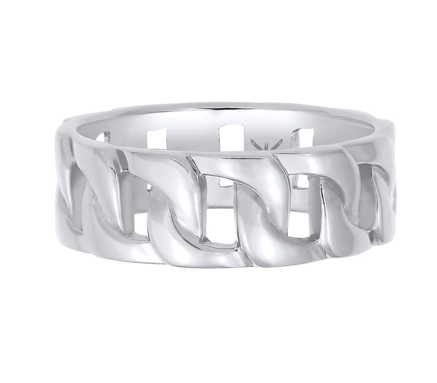 Kuzzoi Massiver Herrenring (8mm) poliert Bandring Männer 925 Silber