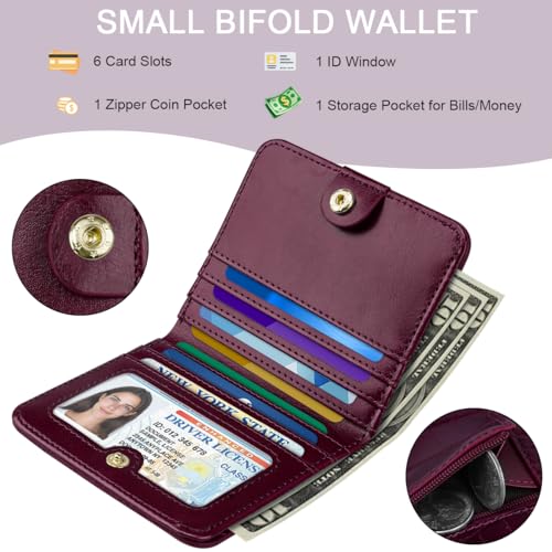 Image of Crocodile Wallets Women Small RFID Blocking Credit Card Holder | Luxury Alligator Faux Leather Thin Bifold Croc Womens Wallet Ladies Mini Purse with Coin Pocket, Purple