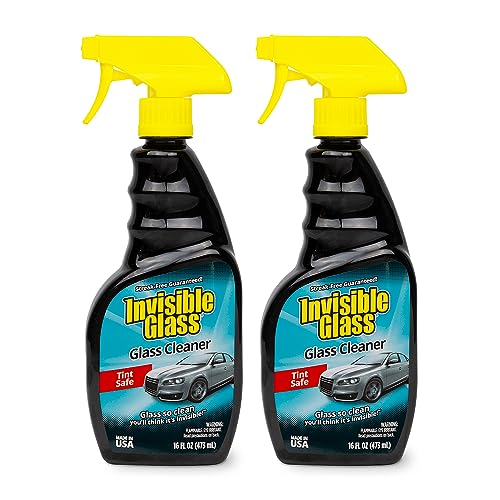 Invisible Glass 92163-2PK 16-Ounce Premium Glass Cleaner and Window Spray for Auto and Home Streak-Free Shine on Windows, Windshields, and Mirrors Residue and Ammonia Free and Tint Safe, Pack of 2