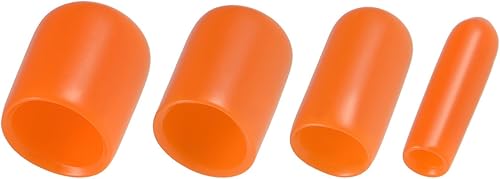 Miniatura 3 de uxcell Juego surtido de 40 tapas redondas de goma de 18 pulgadas, 14 pulgadas, 38 pulgadas, 12 pulgadas, cubierta de vinilo naranja, protectores de