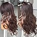 Jolelyne Highlight Ombre Brown Layered Wavy Wig With Curtain Bangs for Women Synthetic Dark Brown Highlight Wig Long Curly Natural Body Wave for Daily Party Use 24inch