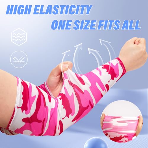 10 Pairs UV Sun Protection Arm Sleeves Unisex Arm Sleeves Ice Silk Cover Cooling Sleeves for Men Women3
