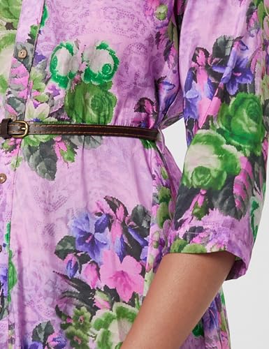 Image of BIBA Women Fit and Flare Below the Knee Rayon Flared Printed Dress