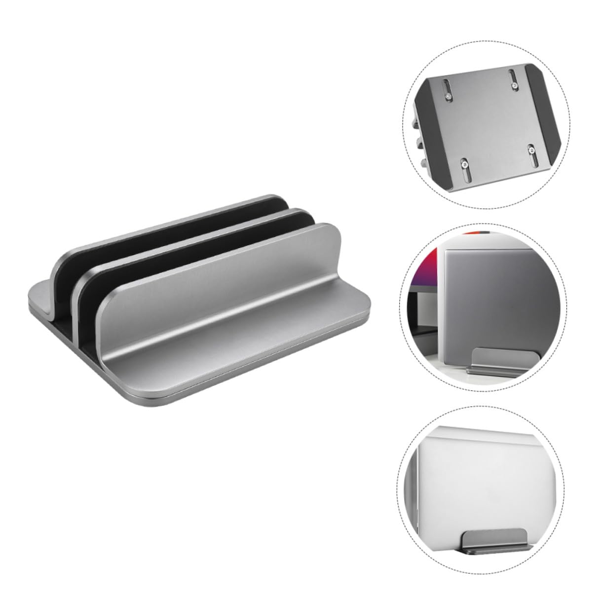 NOLITOY Soporte Portátil Vertical Doble de Aluminio para Laptop Base Resistente y Ligera para Escritorio Diseño Ergonómico Anticalor Compatible con Notebooks y Ordenadores Portátiles