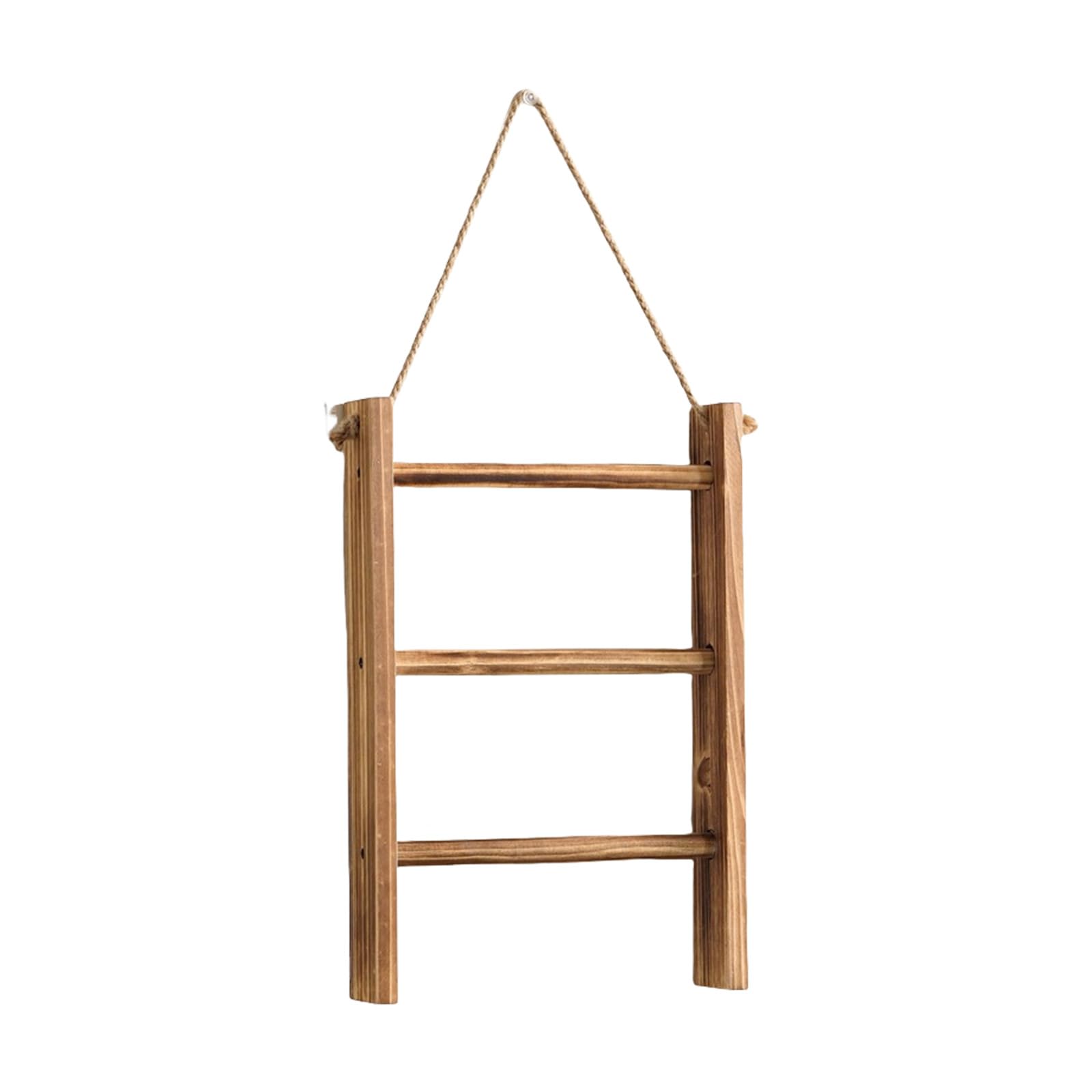 Beimus Sturdy Wood Bathroom Display Ladder for Towels Home Decoration and Vertical Storage Bathroom Ladder Shelf