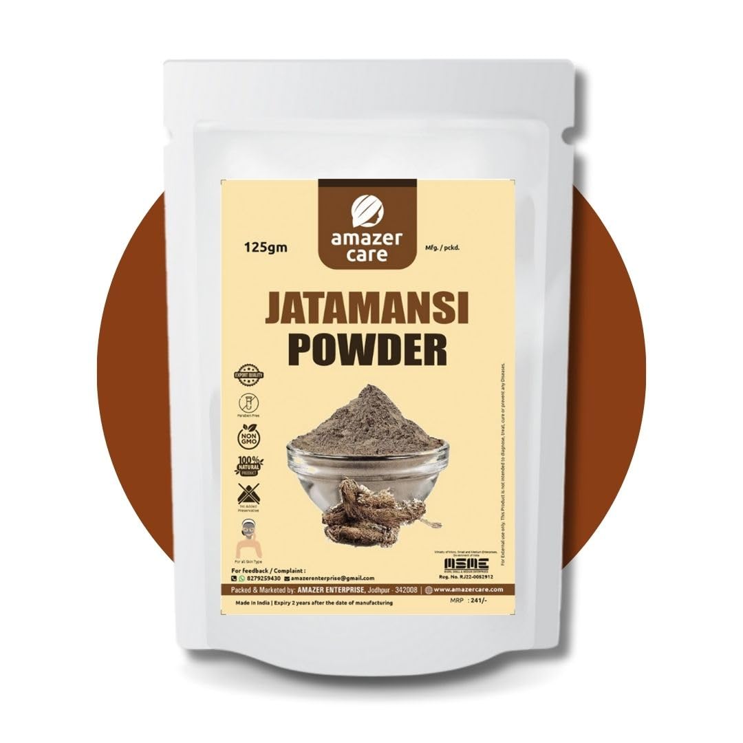 AmazerCare Premium Jatamansi Powder - 100% Pure & Natural for Hair Care - 150 gm, Jatamansi Root (Baalchad) Powder for Hair Growth Mask and Skincare