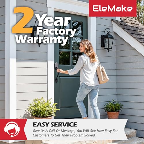 Image of Front Door Handleset, Entry Door Handle Set with Cove Knob for Right and Left Handed Sided Doors, Interior and Exterior Entrance Passage Lock, Lower Half Grip, Matte Black