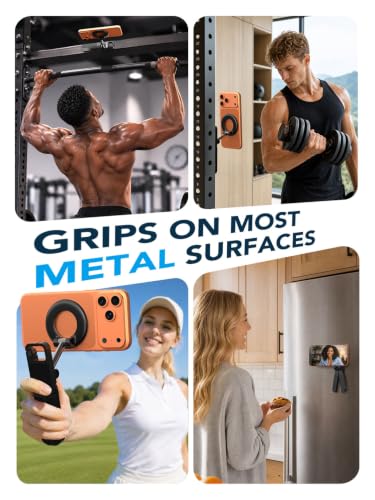 Magnetic Phone Mount Holder for Gym w/ N52 Strong Magnet MPT-03 360° Rotation, For iPhone 12-17 & Android - image 8