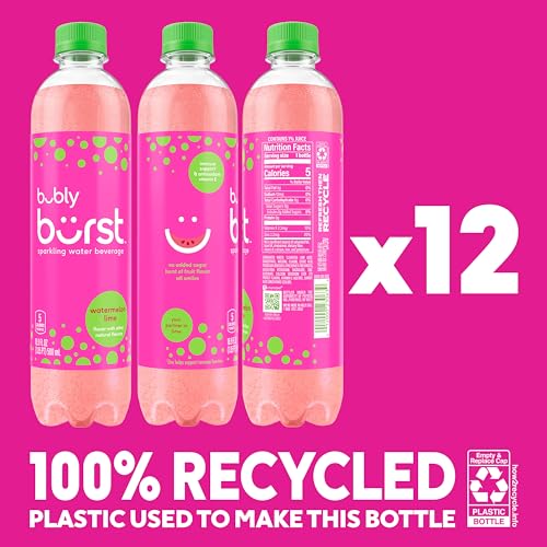Image of bubly burst, Watermelon Lime, 16.9 FL Oz Bottles (Pack of 12)