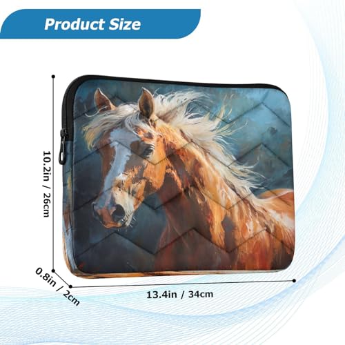 Funda para portátil 13-14 pulgadas impermeable con diseño de caballo miniatura 3