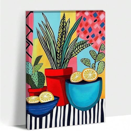 Décoration murale cuisine et salle à manger affiche d'art citron peinture sur toile 80x120