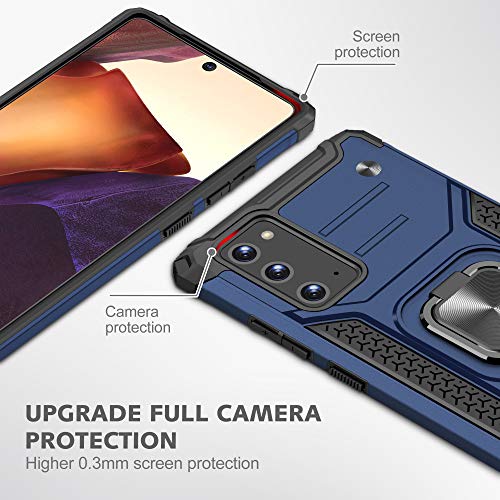 Coque Galaxy Note 20 5G robuste bleu antichoc avec anneau