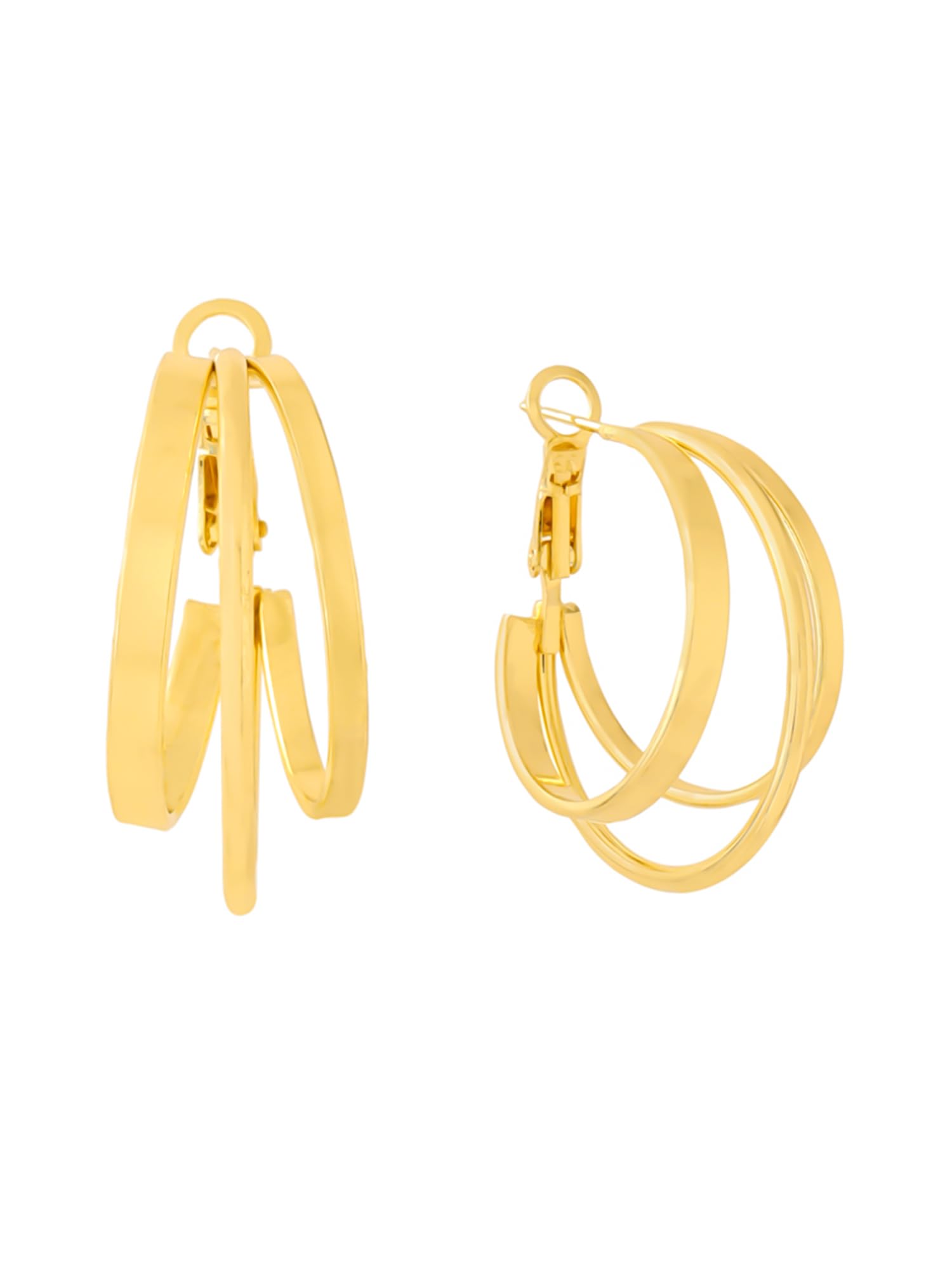 yellow chimes Hoop Earrings for Women Fashion Golden Hoops Earrings | Gold Plated Layered Hoop Bali Earrings for Girls | Birthday Gift for Girls & Women Anniversary Gift for Wife-picture-32